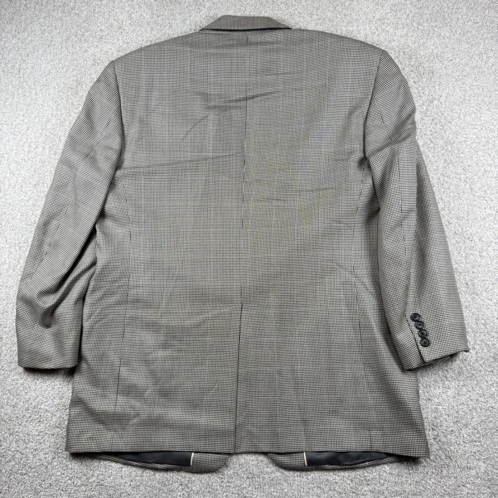 Brooks Brothers Blazer Mens 44R Grey Silk Wool‎ Madison Houndstooth E. Thomas